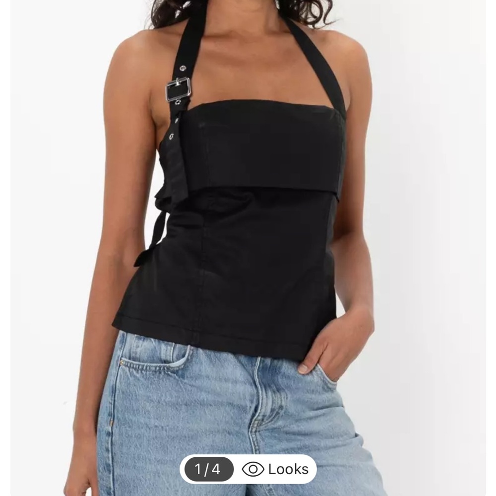 IN NEED - ZARA BLACK HALTER TOP